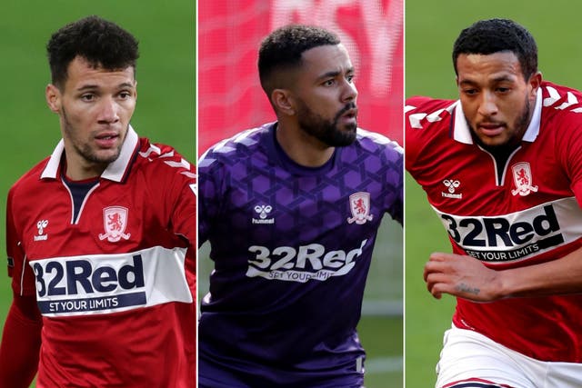 Marvin Johnson (left), Jordan Archer (centre) and Nathaniel Mendez-Laing (right) have been released by Middlesbrough