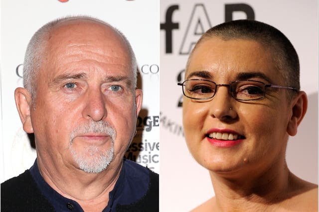 <p>Peter Gabriel (left) and Sinead O’Connor (right)</p>