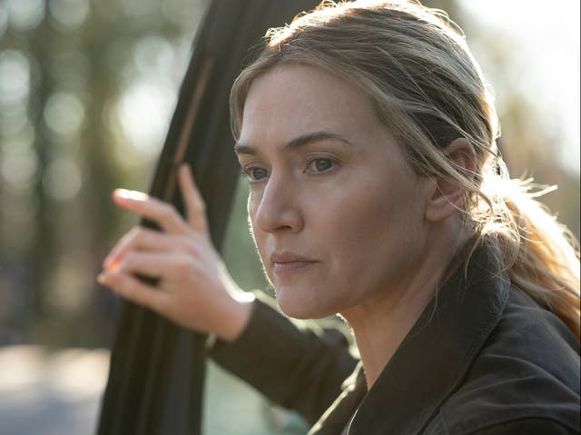 <p>Kate Winslet as Mare Sheehan in the finale of ‘Mare of Easttown’, this year’s best TV drama to date</p>