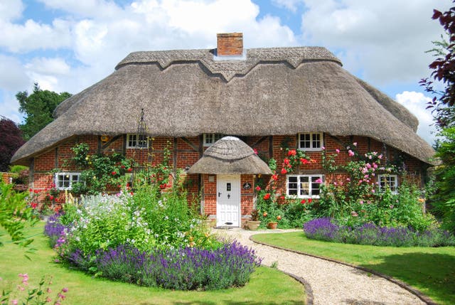 Thatched country cottage and garden