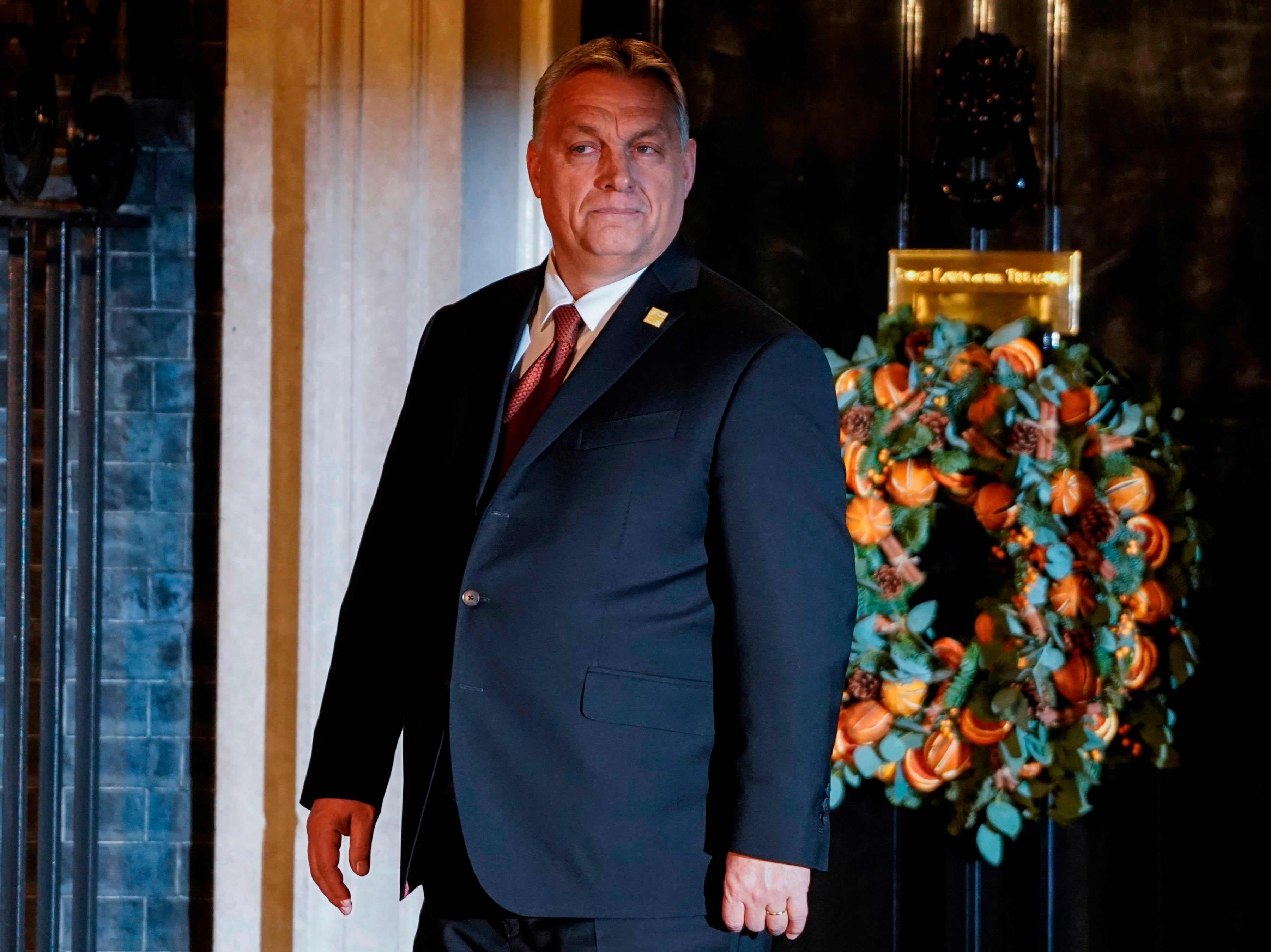 Viktor Orban arrives at 10 Downing Street in central London in December 2019 ahead of a Nato summit