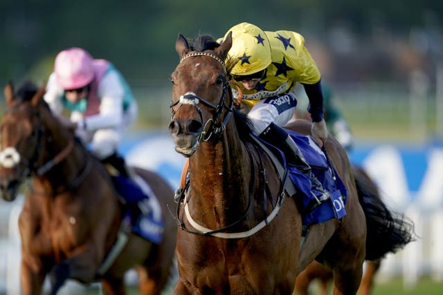 Euchen Glen storms to victory in the Coral Brigadier Gerard Stakes at Sandown - to the joy of his trainer Jim Goldie