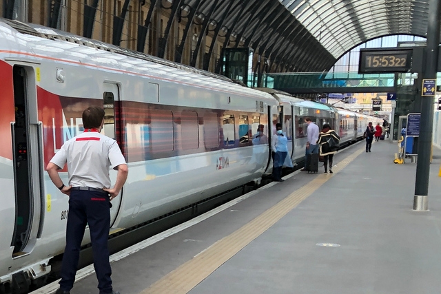 <p>All aboard: LNER Azuma train at King’s Cross station in London</p>