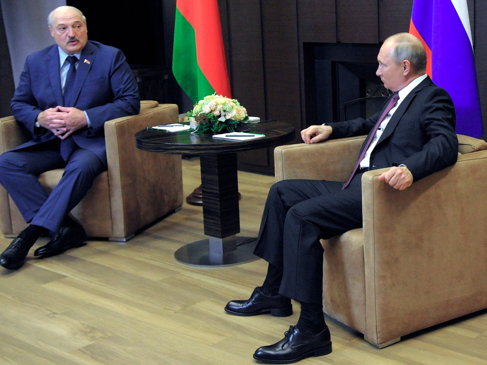 Plenty to talk about: Russian president Vladimir Putin meets with his Belarusian counterpart Alexander Lukashenko in Sochi