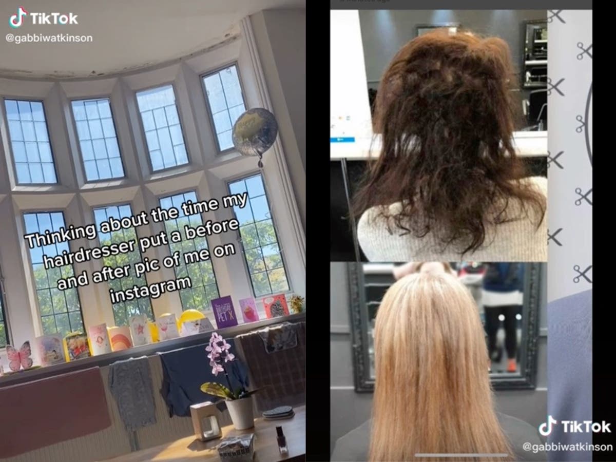 Woman shares &lsquo;embarrassing&rsquo; before-and-after photo her hairdresser posted of her hair in viral TikTok