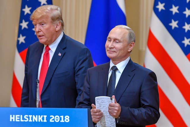 <p>Donald Trump with Vladimir Putin</p>