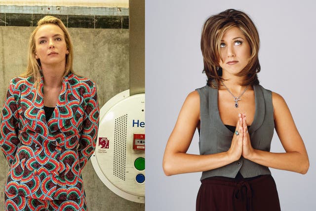 Composite of Villanelle from Killing Eve and Rachel Green from Friends