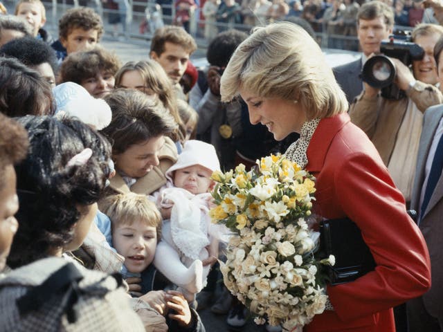 <p>Princess Diana during a visit to a community centre in Brixton,London, 1983</p>