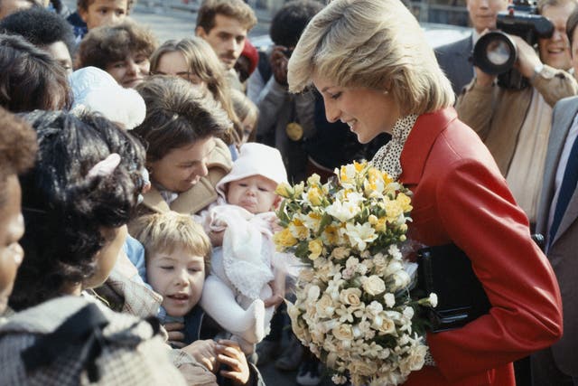 <p>Princess Diana during a visit to a community centre in Brixton,London, 1983</p>