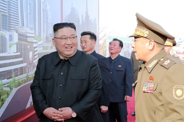 <p>North Korea’s leader, Kim Jong-un, attends a ceremony to inaugurate the start of a building project in Pyongyang</p>