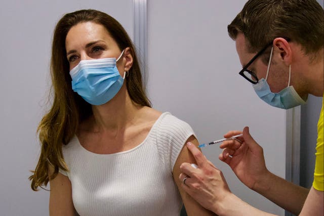 <p>Kate Middleton receives first dose of coronavirus vaccine</p>