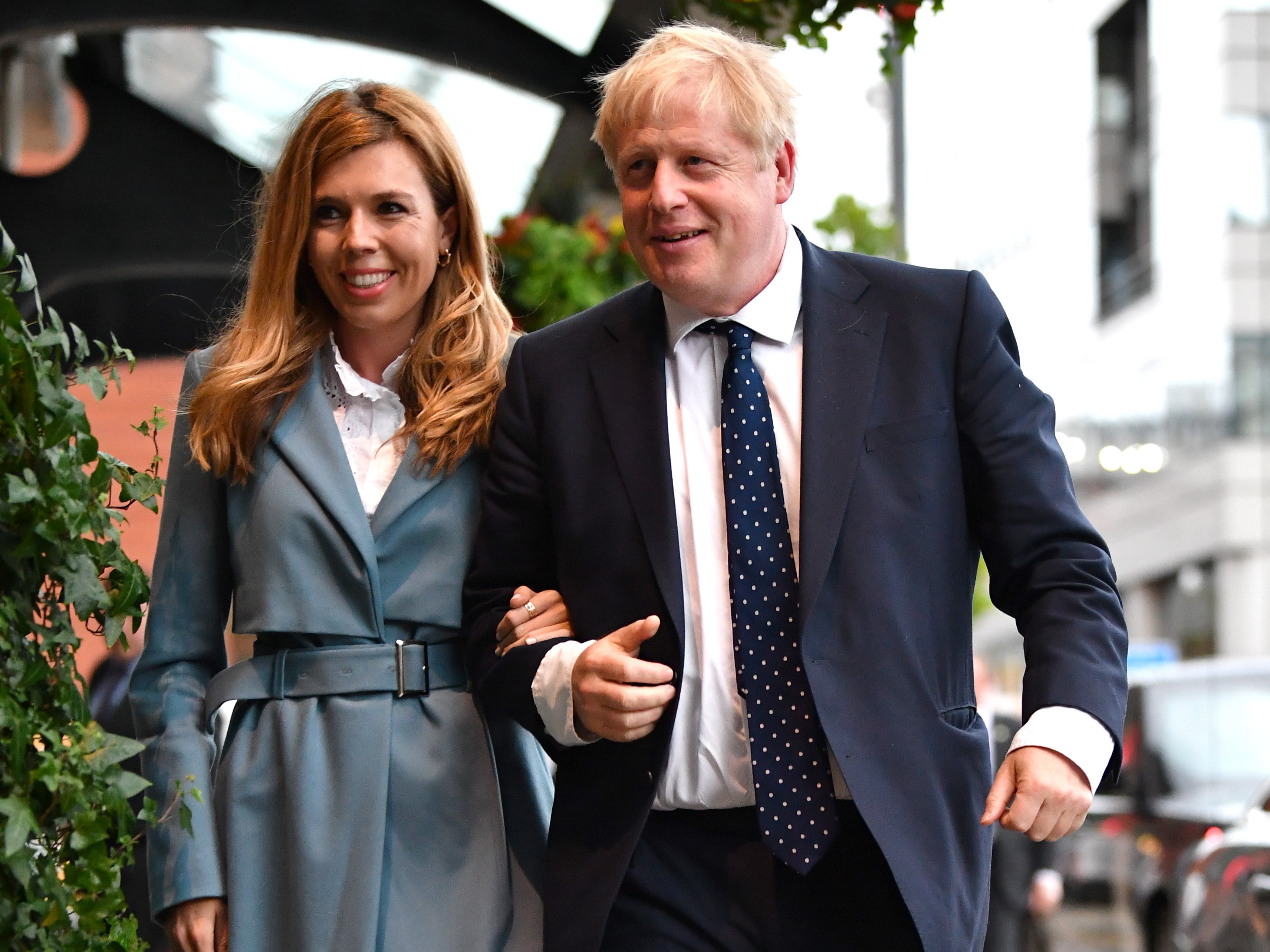 Boris Johnson, right, with his wife Carrie Johnson