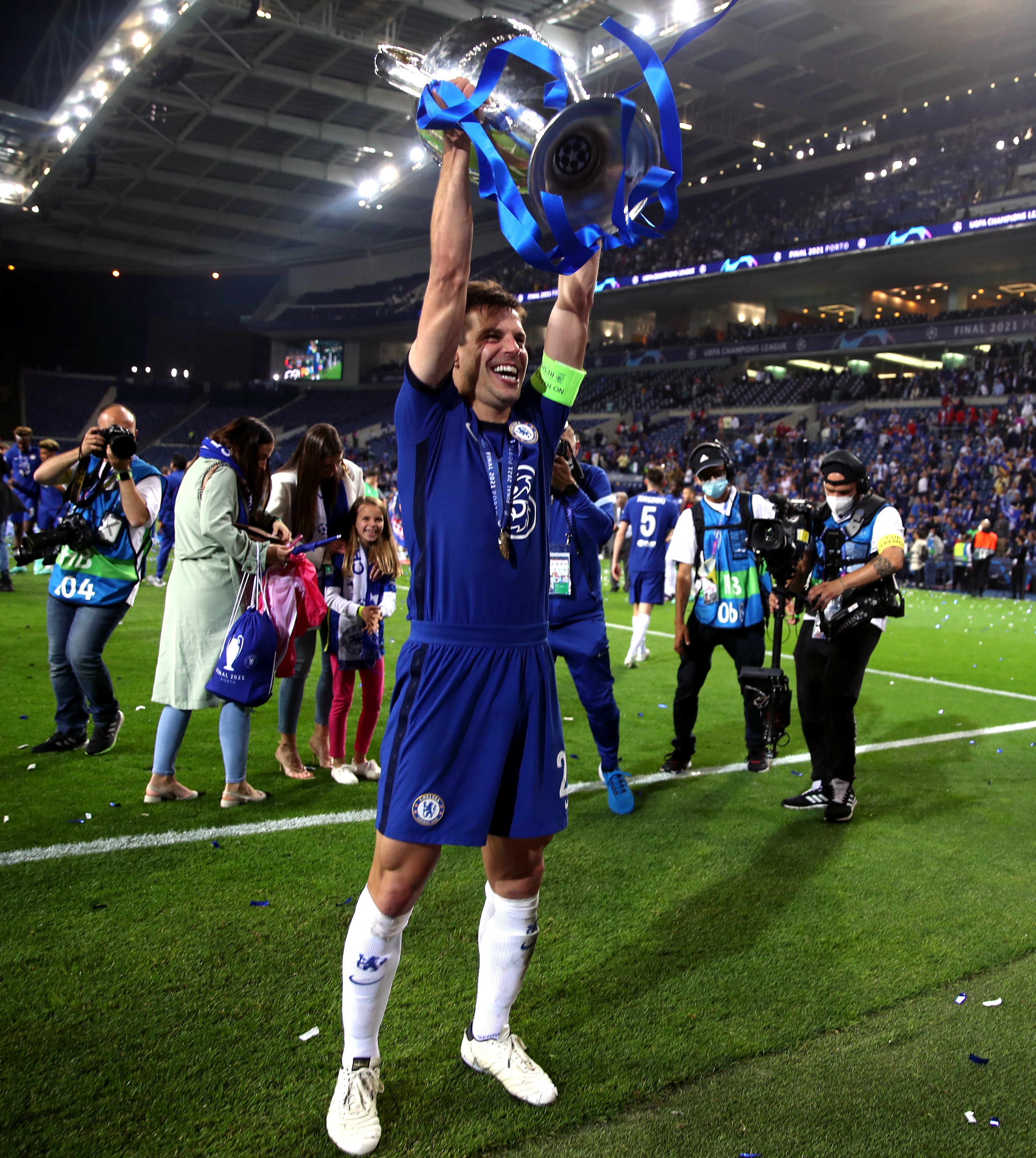 Cesar Azpilicueta, pictured, has revealed the maelstrom of emotions swirling round Chelsea's Champions League triumph