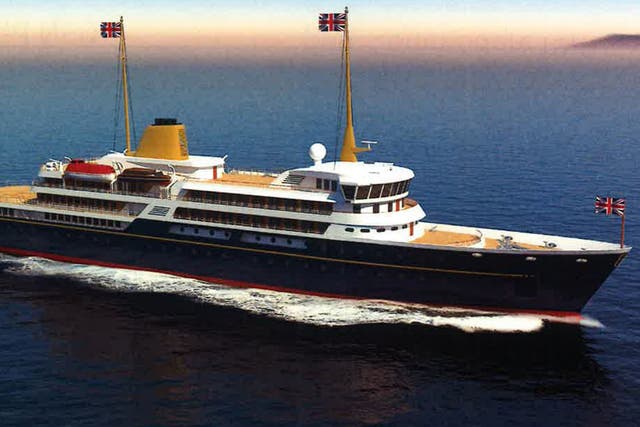 <p>An image issued by 10 Downing Street showing an artist's impression of a new national flagship, the successor to the Royal Yacht Britannia</p>