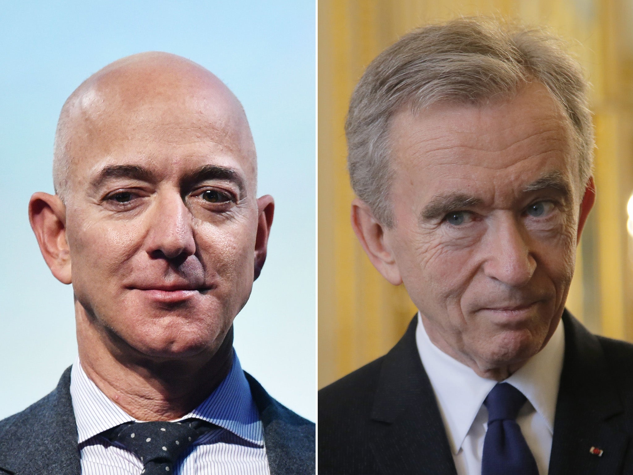 Jeff Bezos represents US tech and Bernard Arnault is a symbol of luxury