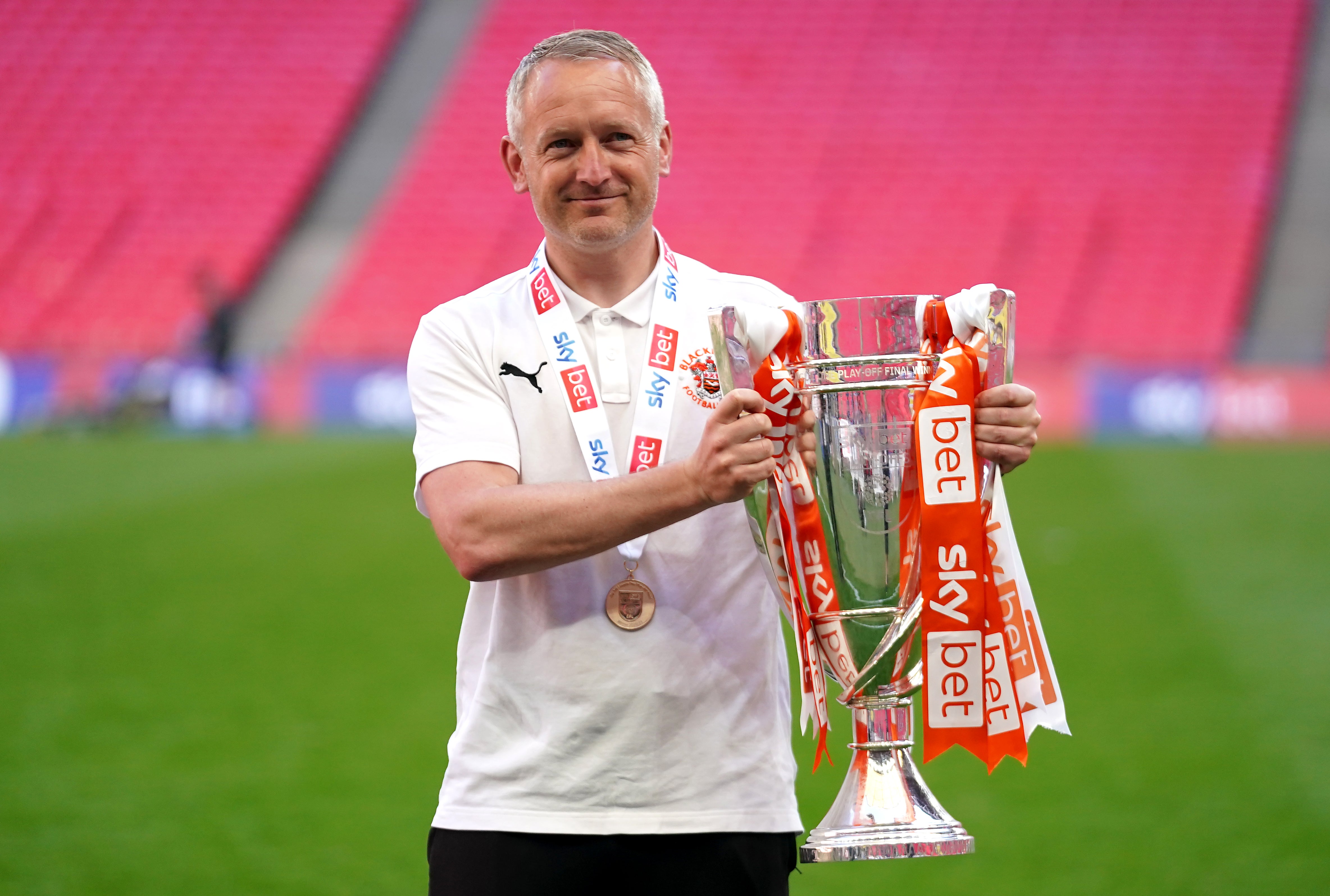 Blackpool manager Neil Critchley led his side to victory in the League One play-off final