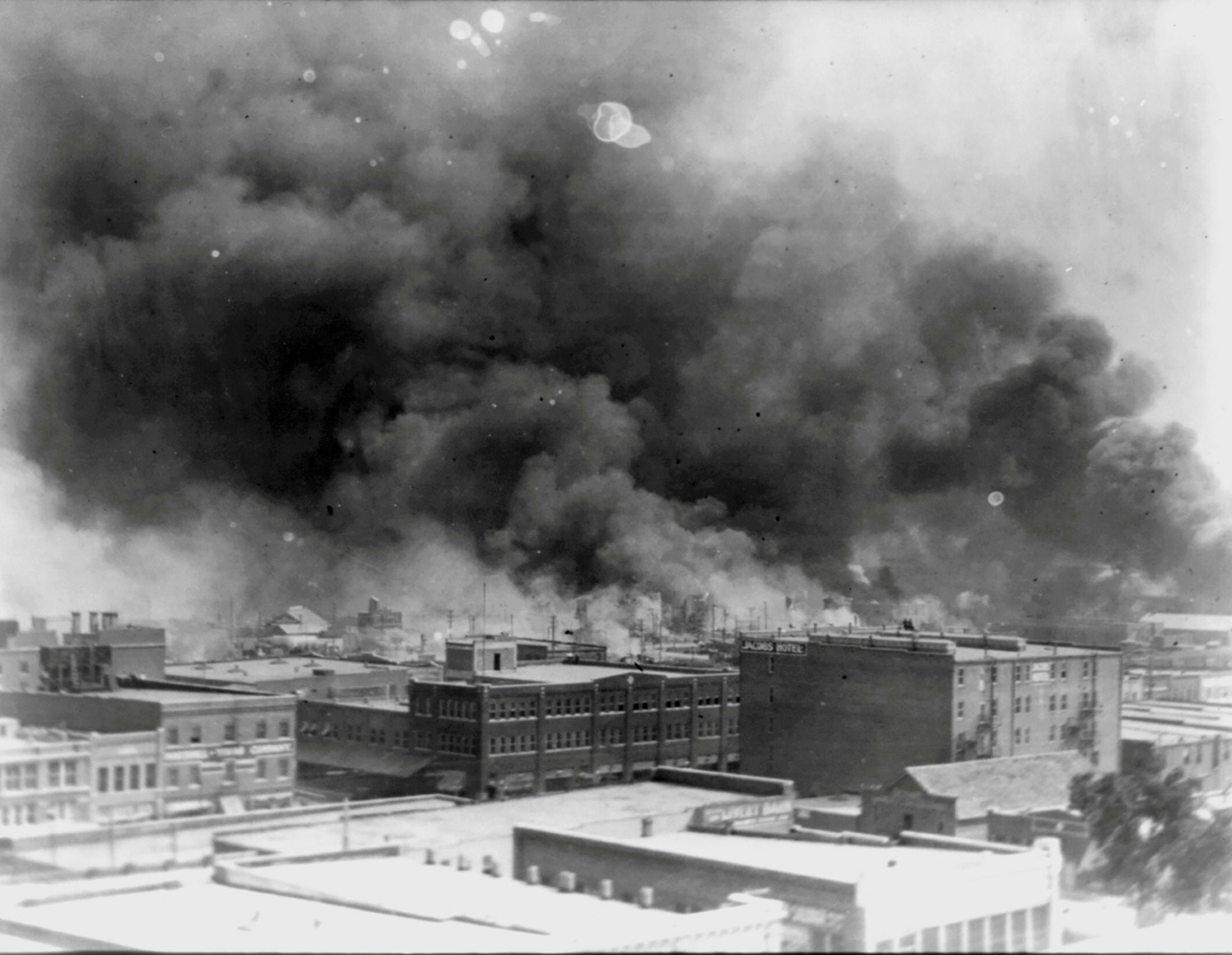 A white mob killed as many as 300 people and bombed a thriving Black community in Tulsa, Oklahoma in 1921.