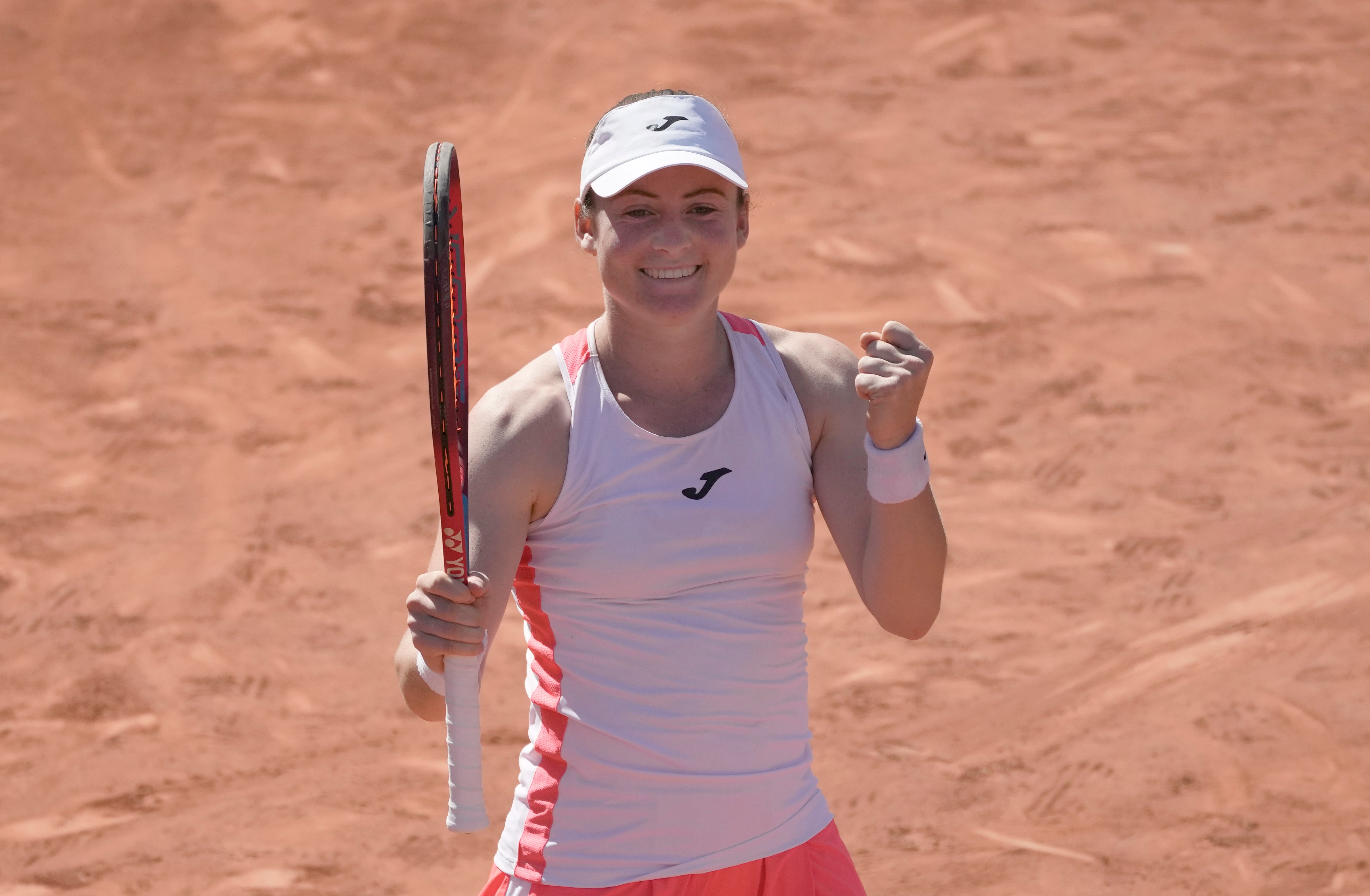 Tamara Zidansek celebrates her dramatic victory over Bianca Andreescu