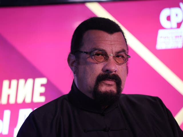 <p>Former actor Steven Seagal on Saturday</p>
