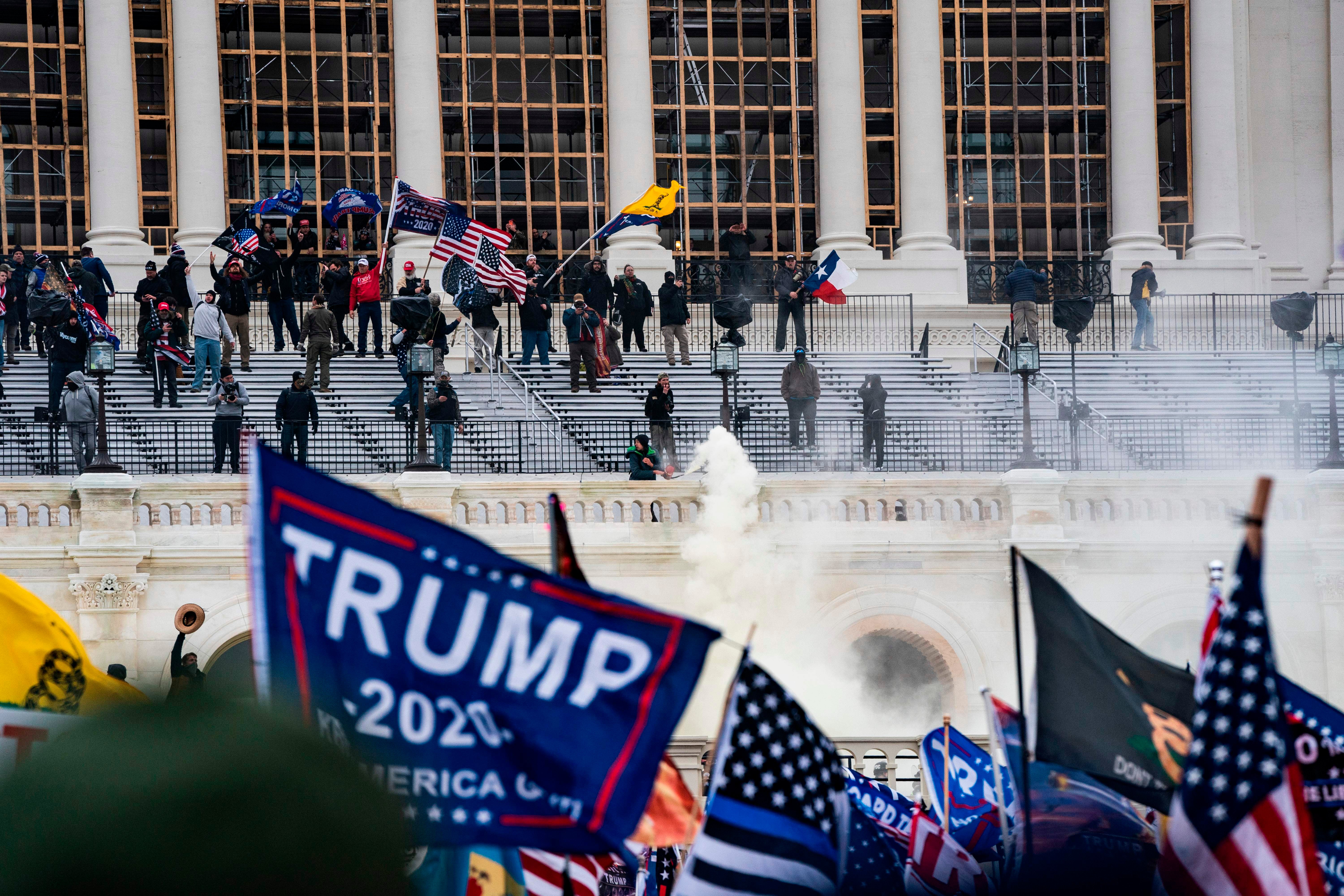 The riot at the U.S. Capitol on Jan. 6, 2021.