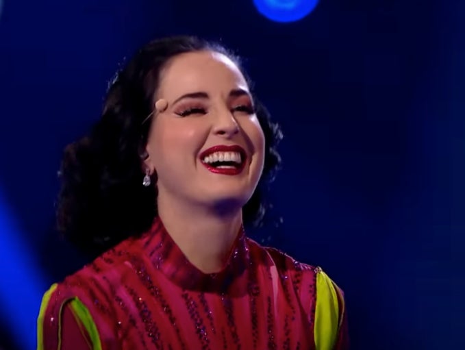 <p>Dita Von Teese on The Masked Dancer UK</p>