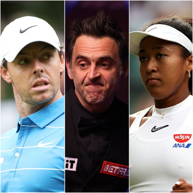 Rory McIlroy, Ronnie O'Sullivan and Naomi Osaka