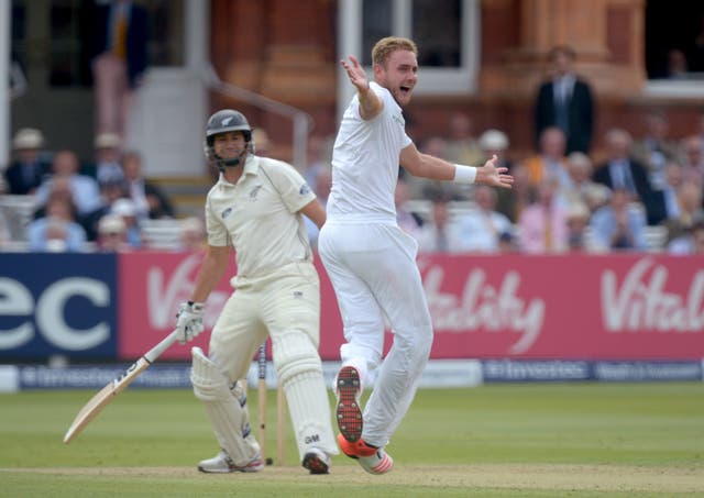 Stuart Broad, right, has had immense success against Ross Taylor in the past (Anthony Devlin/PA)