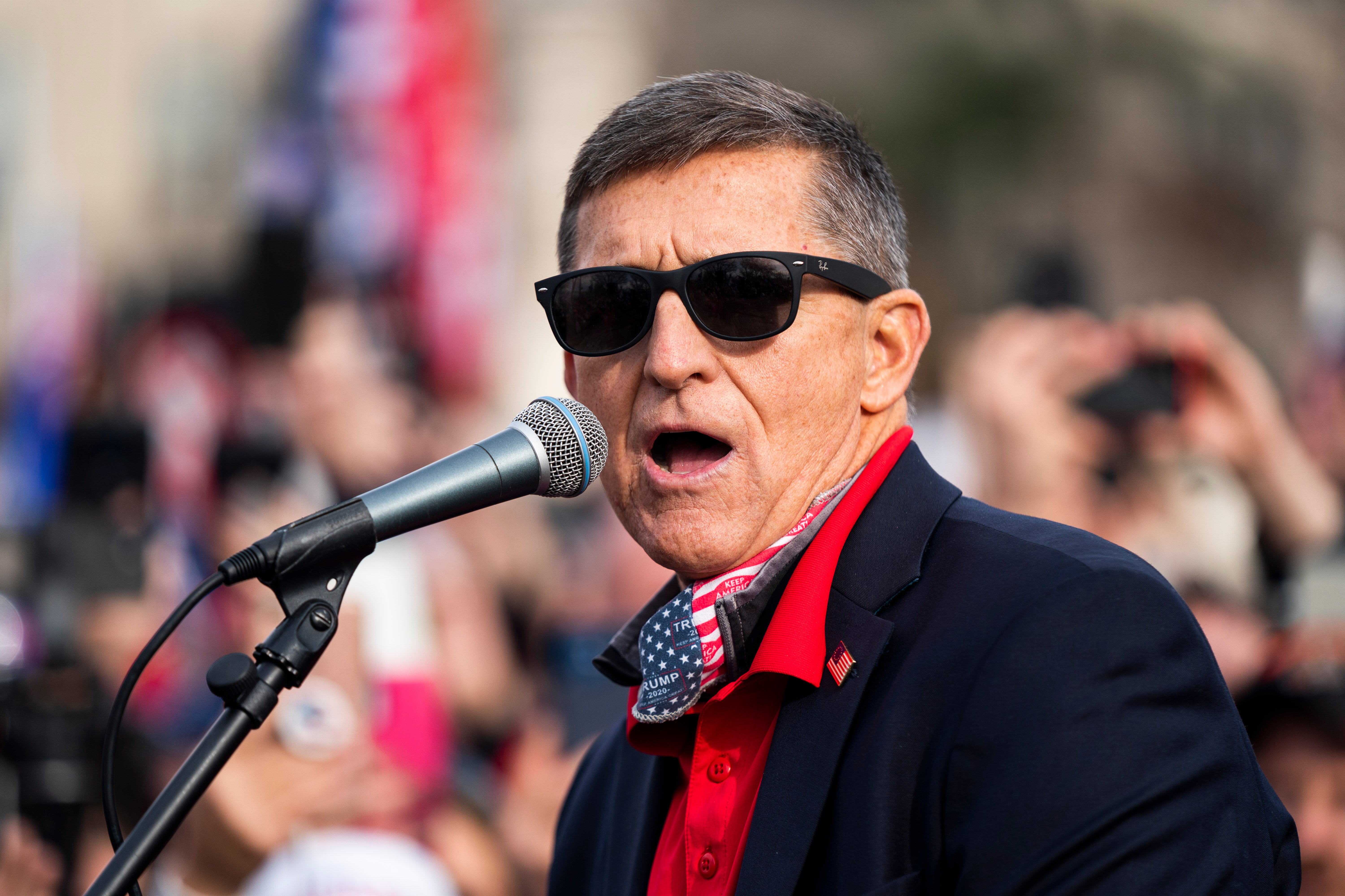 Michael Flynn was seen on video calling for a military coup in the U.S