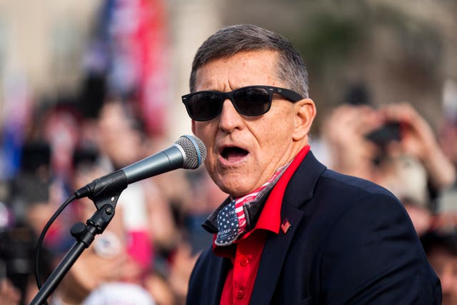 <p>Michael Flynn was seen on video calling for a military coup in the U.S</p>