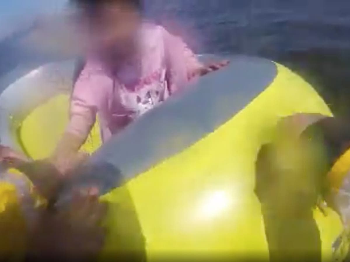 Video shows girl rescued by lifeboat after dinghy drifts out to sea off Welsh coast