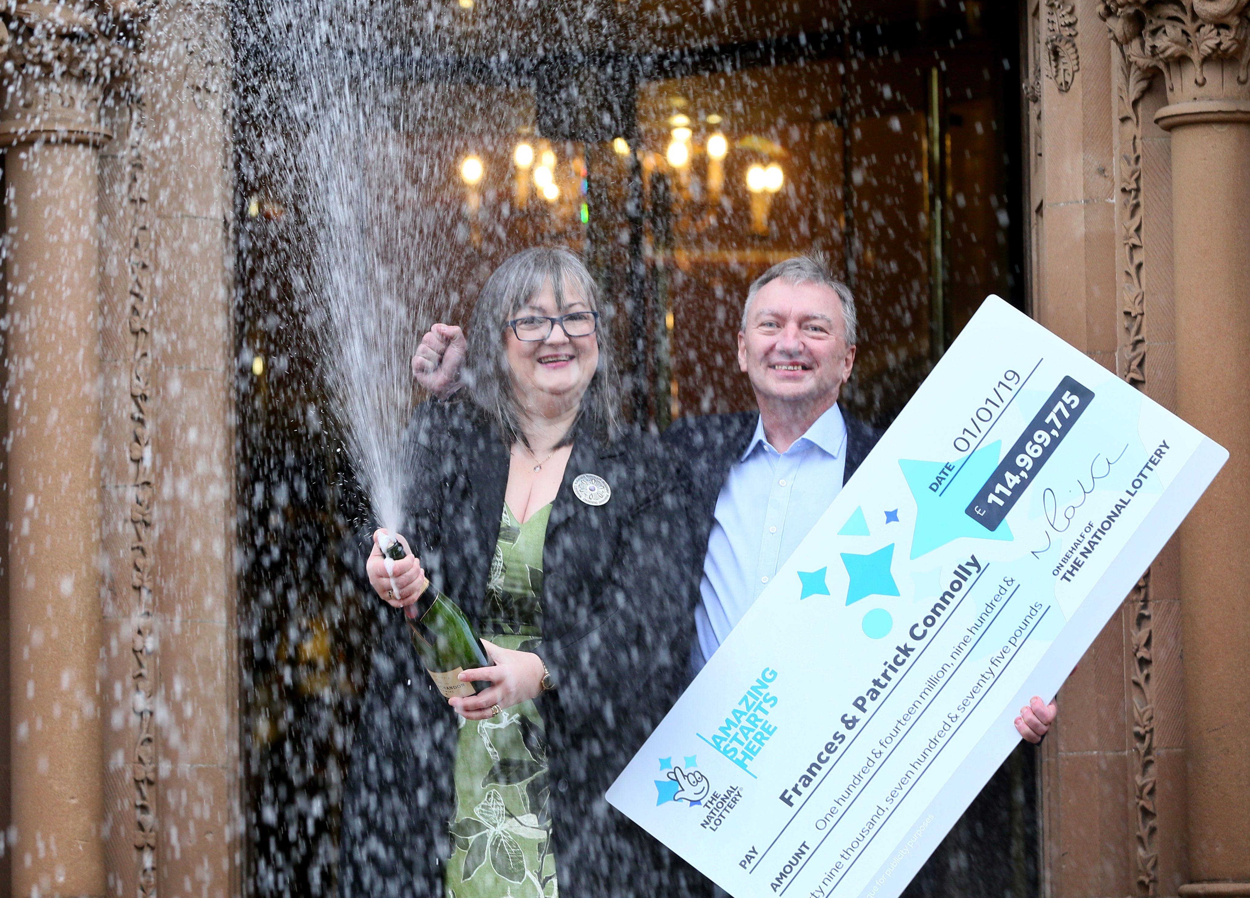 Frances and Patrick Connolly from County Armagh, Northern Ireland, won the EuroMillions on New Year’s Day in 2019