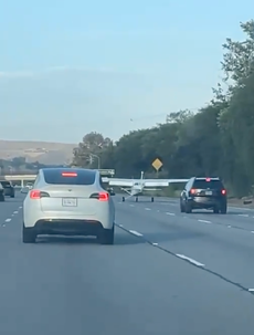Small plane makes dramatic emergency landing on busy California highway
