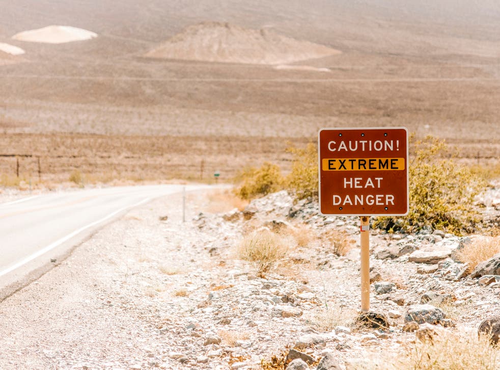<p>An extreme heat warning in Death Valley National Park </p>