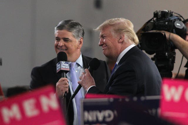 <p>Former president Donald Trump had an alleged ‘cable cabinet’ where he sought advice from Fox News hosts, particularly Sean Hannity</p>