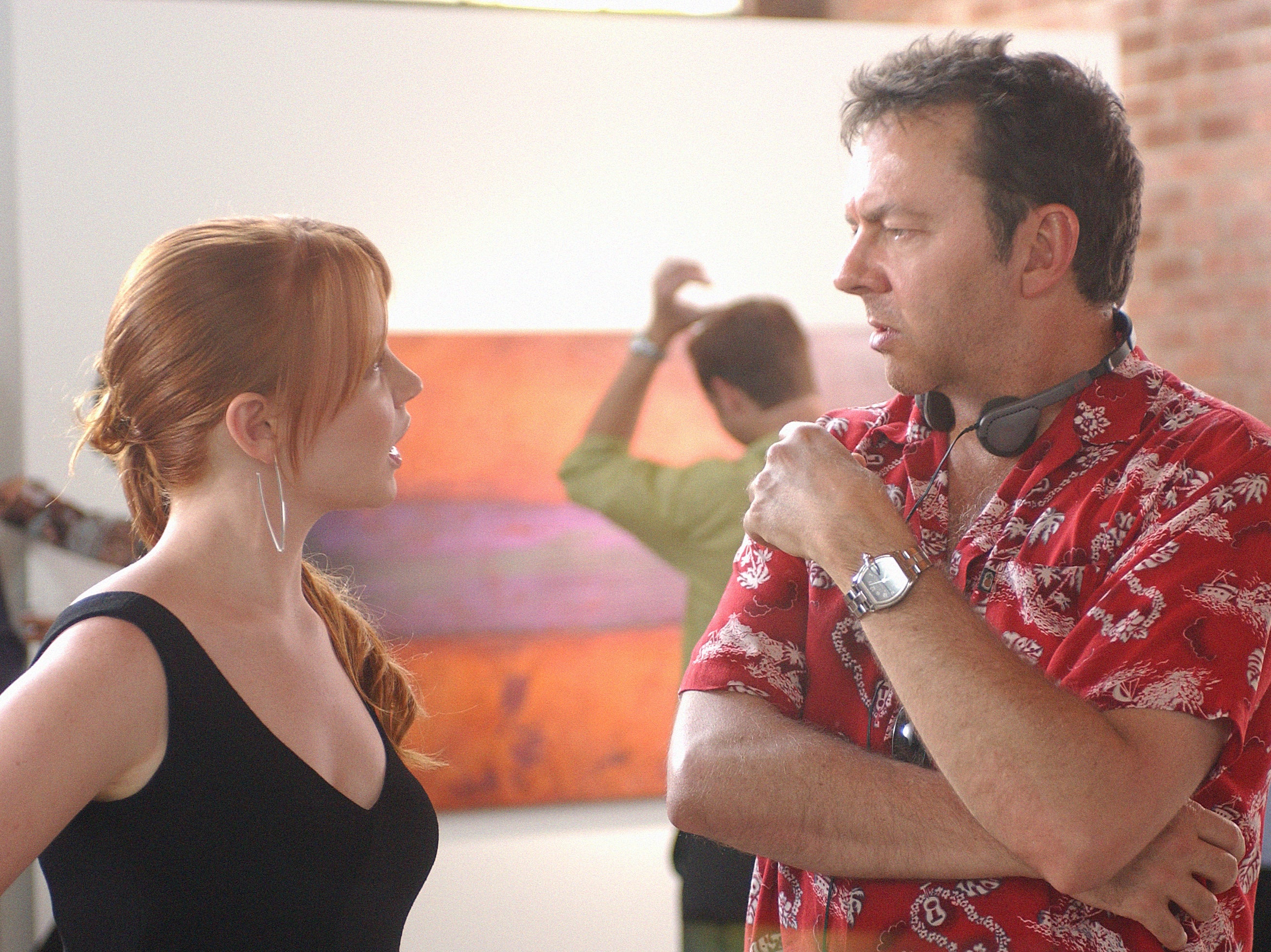 Lauren Ambrose and Alan Ball behind the scenes of season four