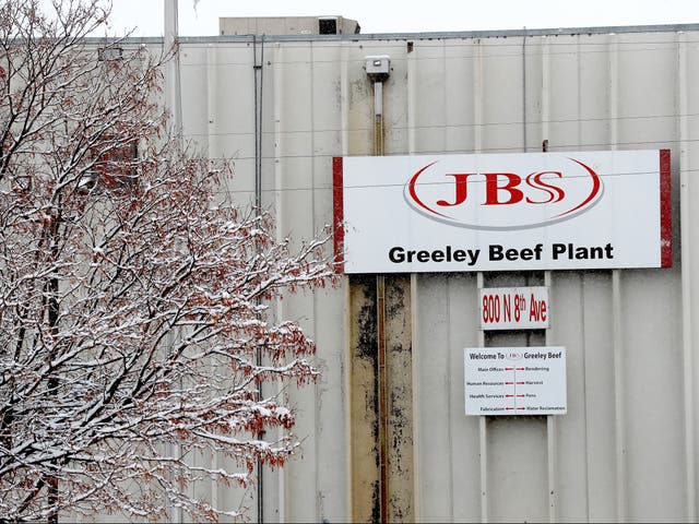 <p>The Greeley JBS meat packing plant sits idle on April 16, 2020 in Greeley, Colorado.</p>