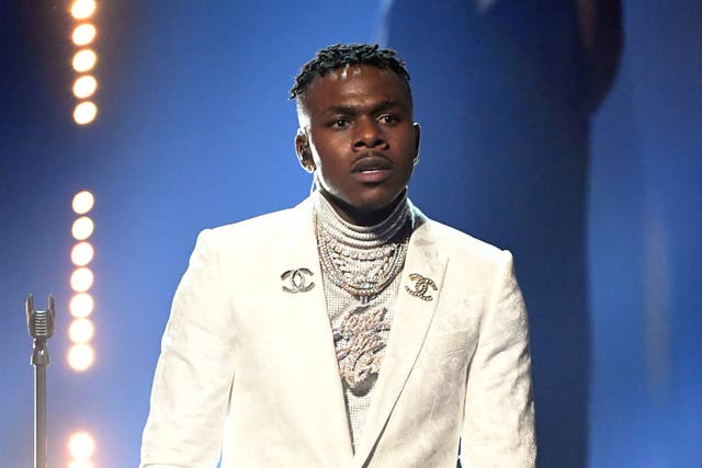 <p>DaBaby performs during the 63rd Grammy Awards on 14 March 2021 in Los Angeles, California</p>