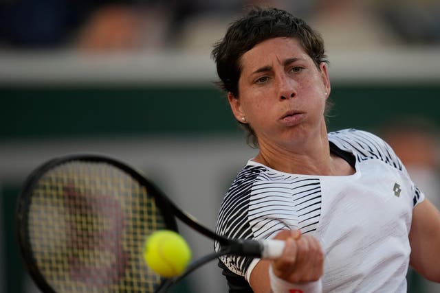<p>Carla Suarez Navarro was playing her first match since overcoming cancer</p>