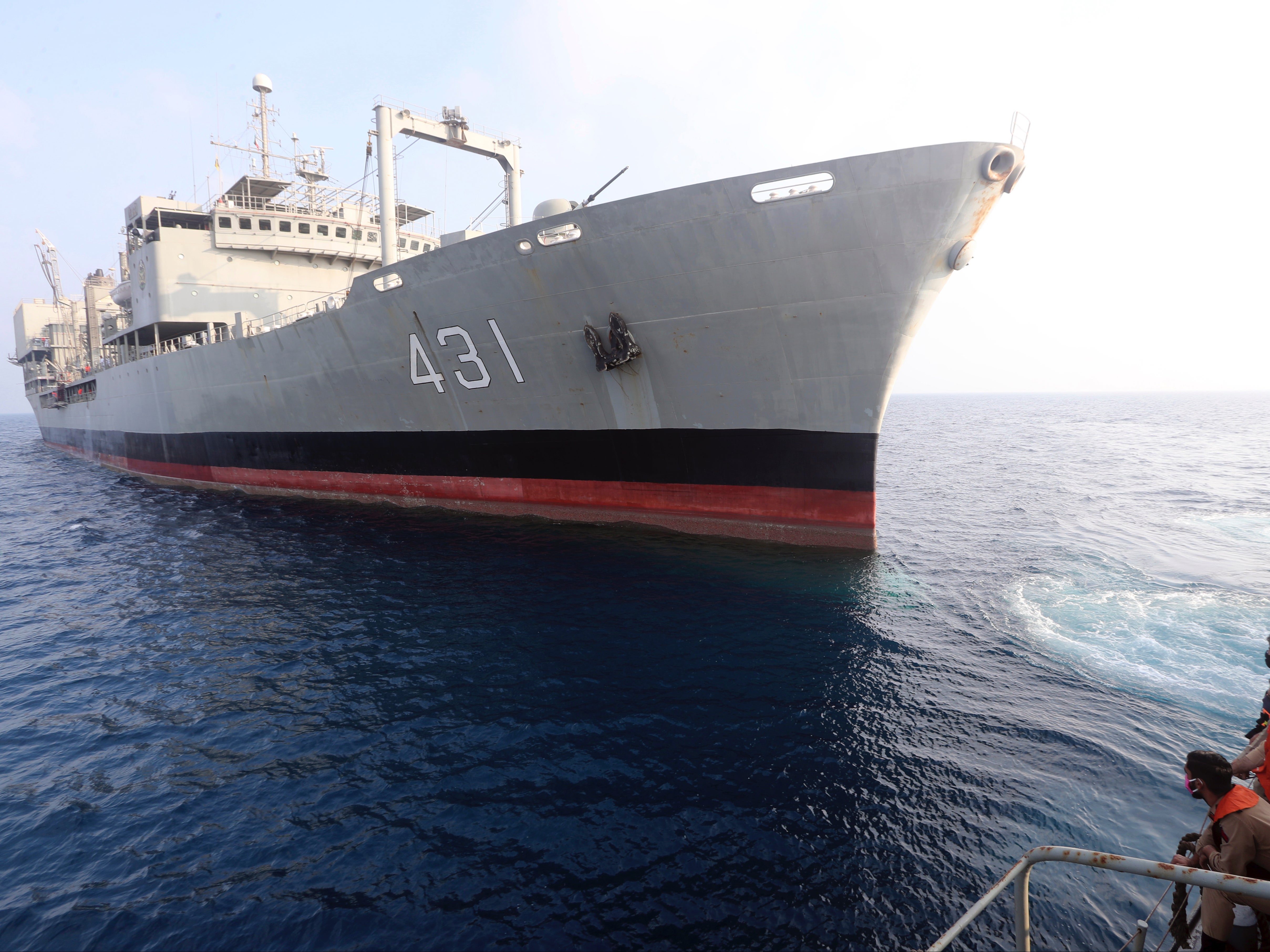 <p>The navy support ship ‘Kharg’ was the largest warship in the Iranian navy</p>