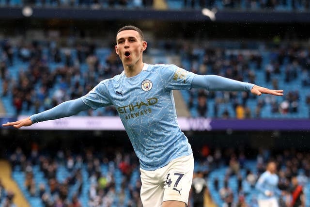 <p>Phil Foden could claim a PFA awards double on Sunday</p>