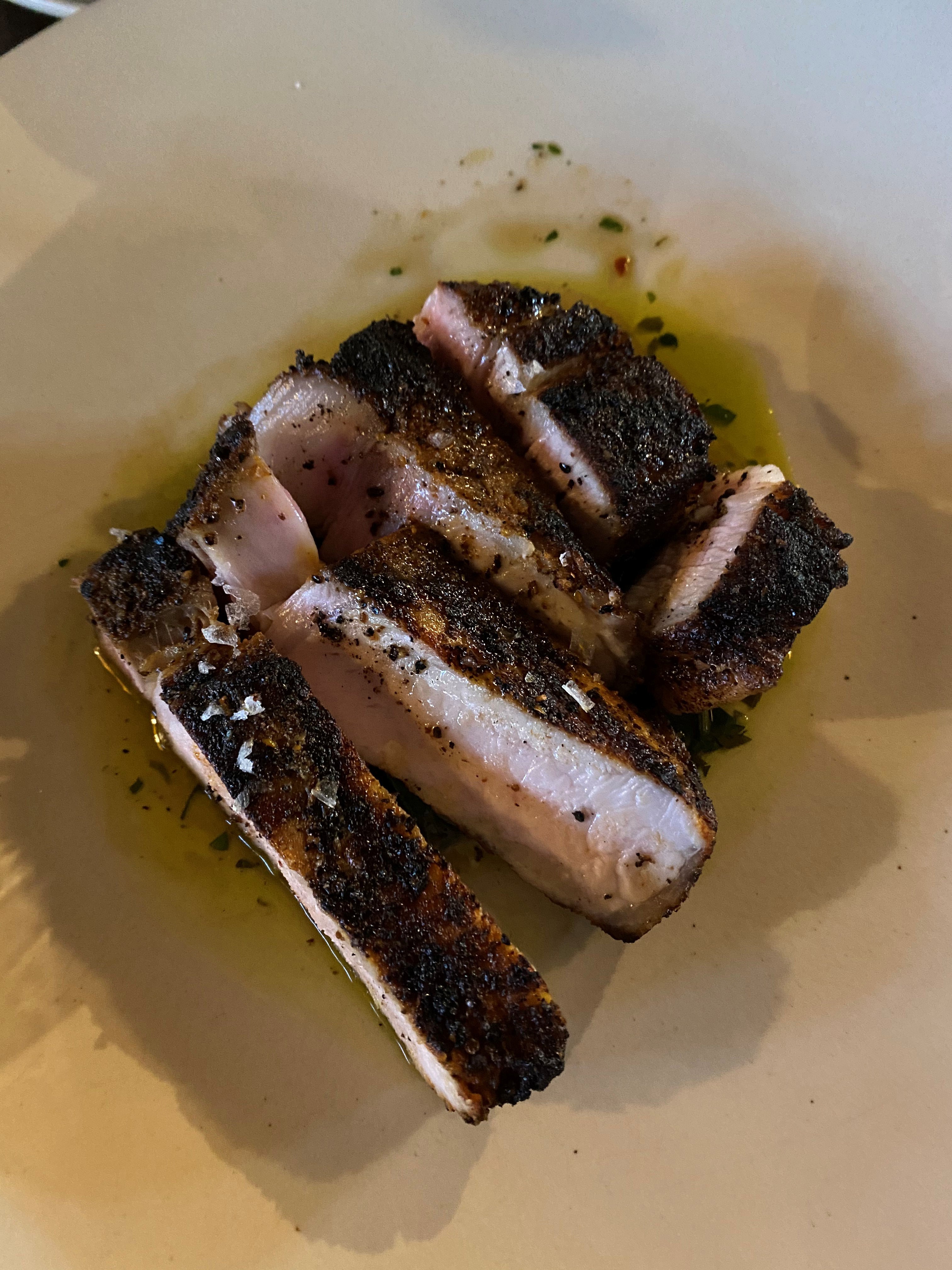 Mouth-melting: The Swaledale pork loin with Old Bay seasoning