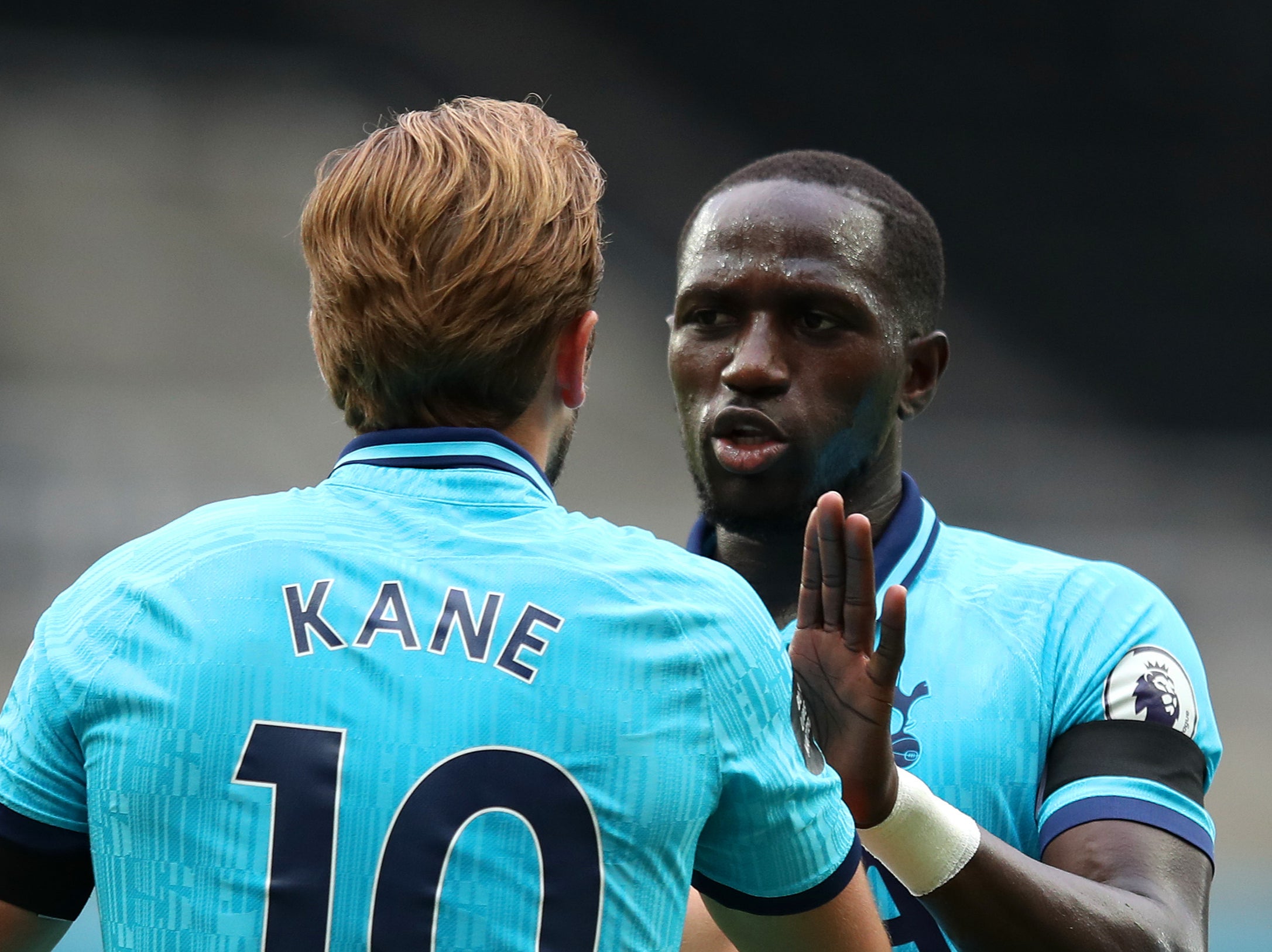 Tottenham striker Harry Kane and team-mate Moussa Sissoko