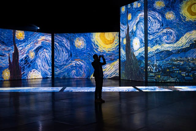 <p>‘Van Gogh Alive’ in London’s Kensington Gardens gives the sensation of walking right into his paintings</p>