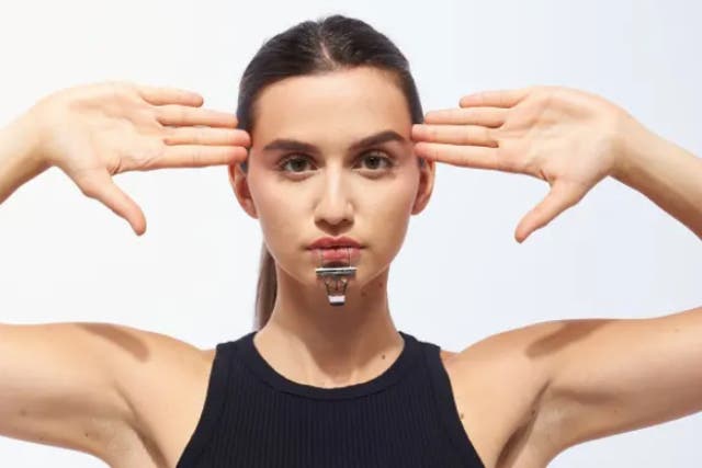 <p>A chin accessory designed by MYL Berlin worn by a model confused people on social media</p>