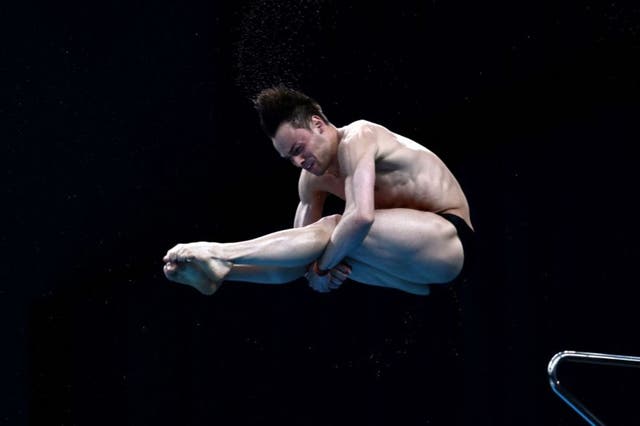 <p>Tom Daley competes in the men's 10m platform final at the FINA Diving World Cup</p>