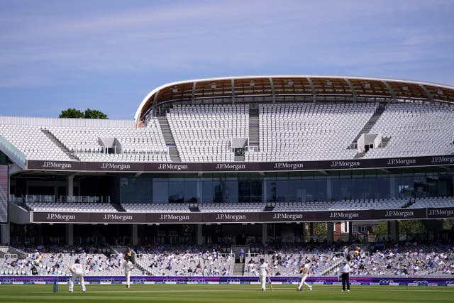 A general shot of the action at Lord's