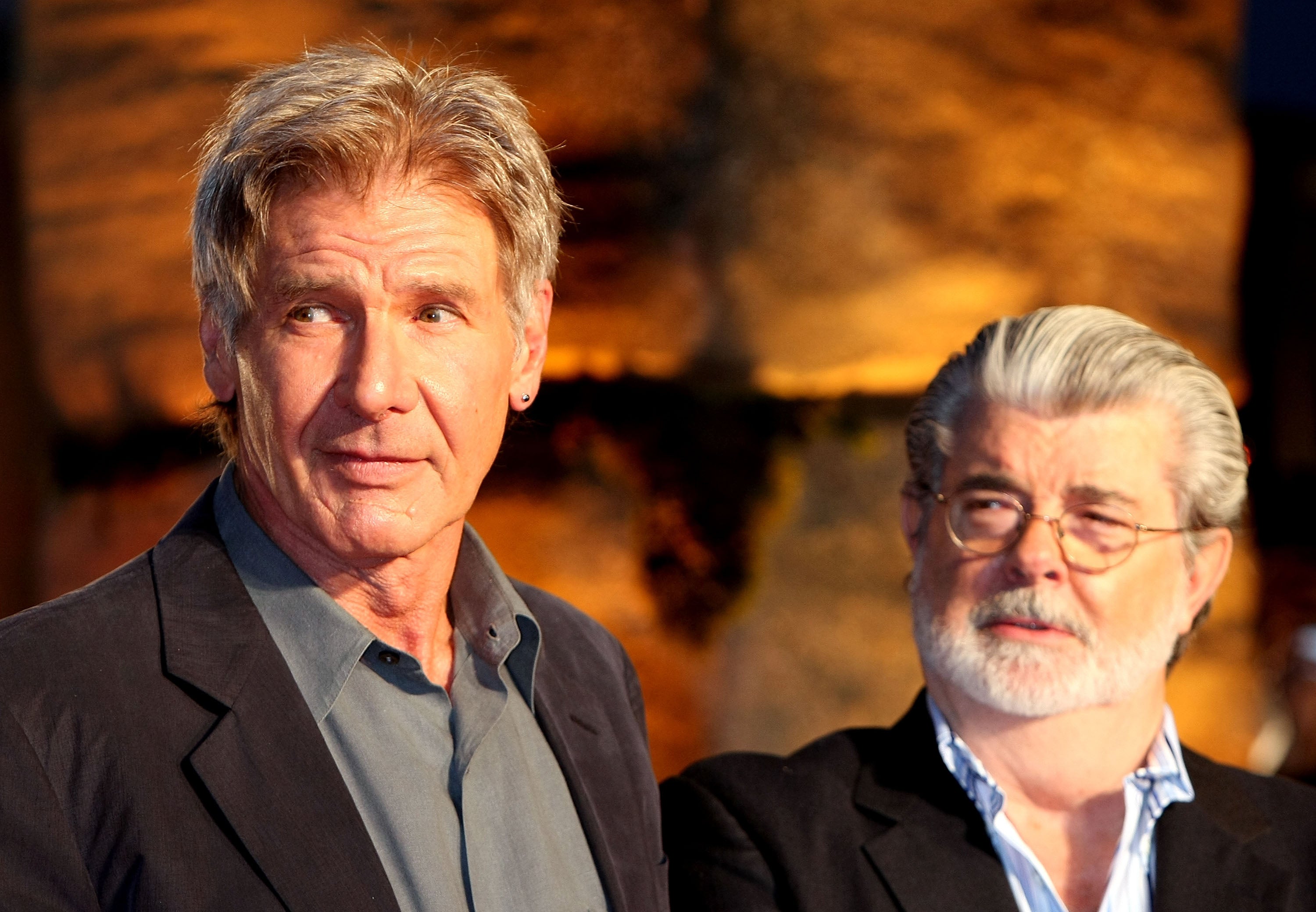 Harrison Ford and George Lucas at the Japanese premiere of ‘Indiana Jones and the Kingdom of the Crystal Skull’ in 2008.
