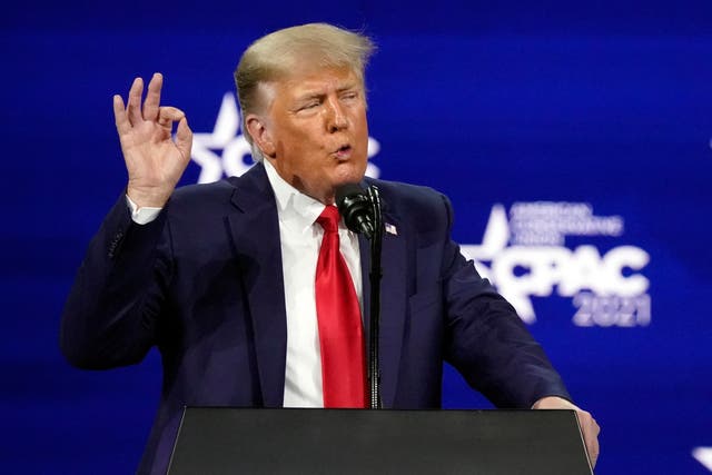 <p>Former President Donald Trump speaks at the Conservative Political Action Conference (CPAC).</p>
