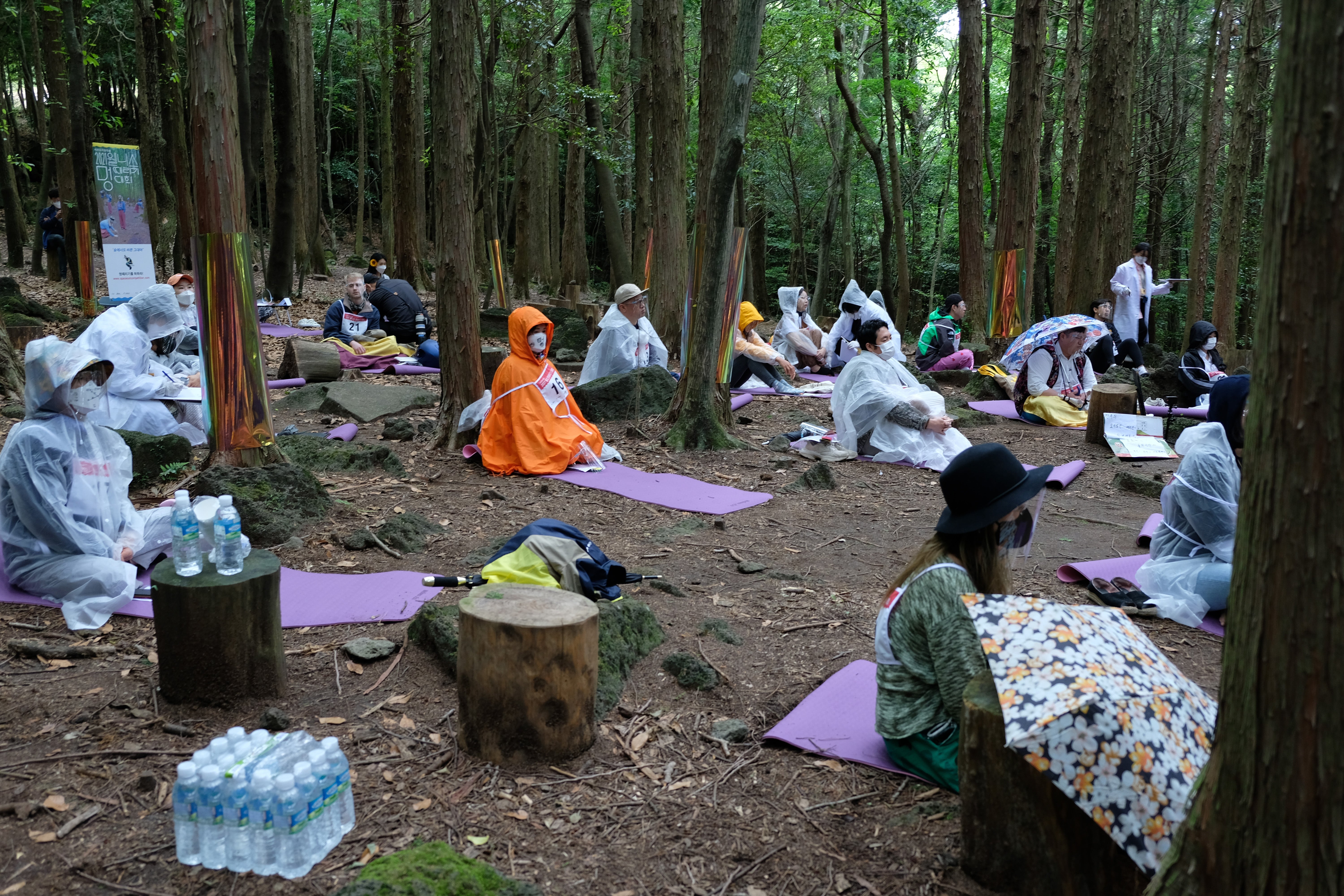 The annual Space Out Competition in a forest on Jeju island, South Korea