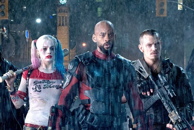 <p>Margot Robbie, Will Smith and Joel Kinnaman in 2016’s ‘Suicide Squad'</p>